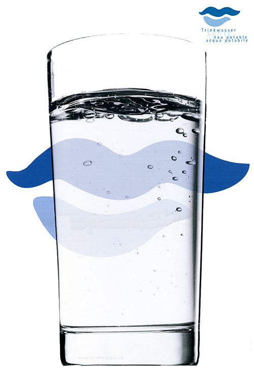 AP; Poster con bicchiere d'acqua, formato mondiale B4, 89.5 x 128 cm