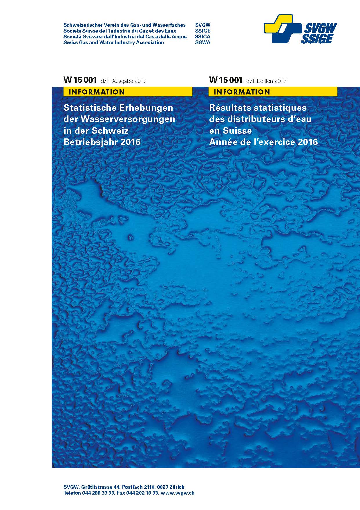 W15 001 d/f Wasserstatistik 2017 (Betriebsjahr 2016)