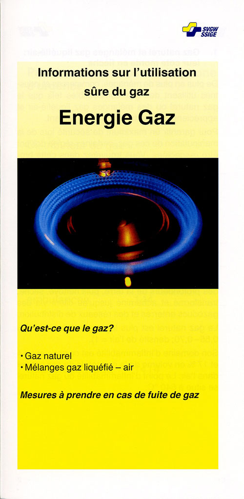 Lep. 001 f; Informations sur l'utilisation sûre du gaz