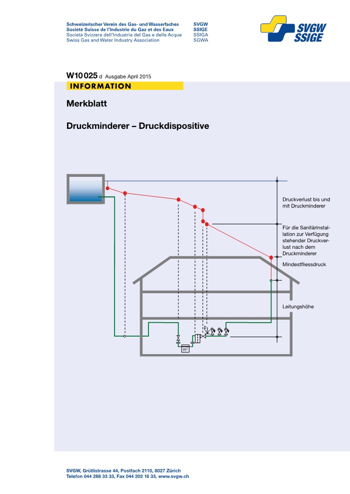 W10 025 d Merkblatt; Druckminderer - Druckdispositive
