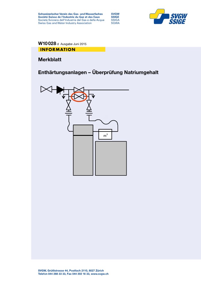 W10 028 d Merkblatt; Enthärtungsanlagen - Überprüfung Natriumgehalt