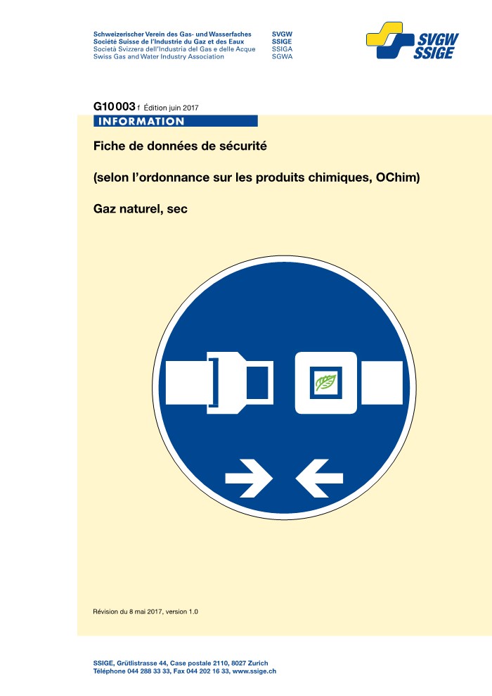 G10 003 f Fiche de données de sécurité Gaz naturel