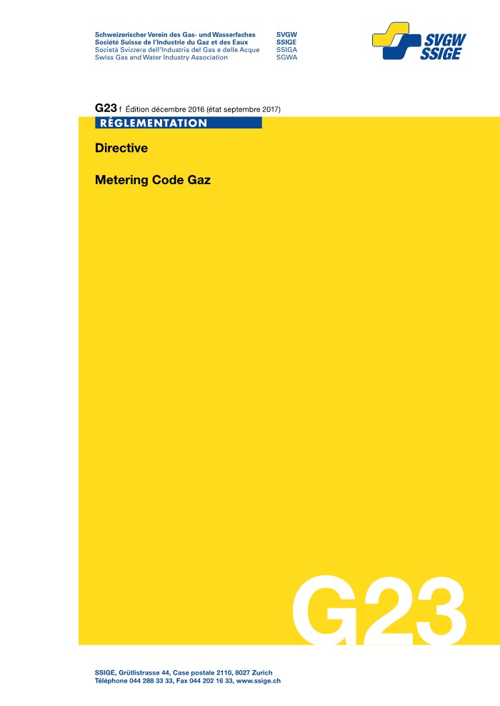 G23 f Directive; Metering Code Gaz (1)
