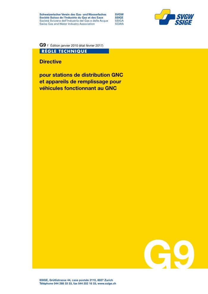 G9 f Directive pour stations de distribution GNC et appareils de remplissage pour véhicules fonctionnant au GNC (1)