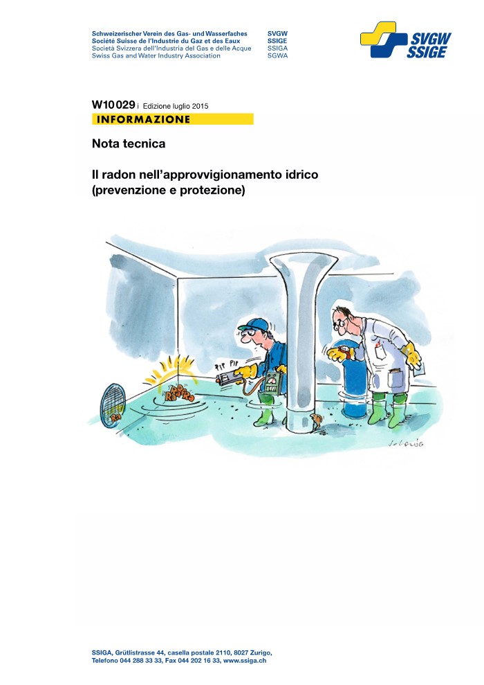 W10 029 i Nota tecnica; Il radon nell'acqua potabile (prevenzione e protezione)