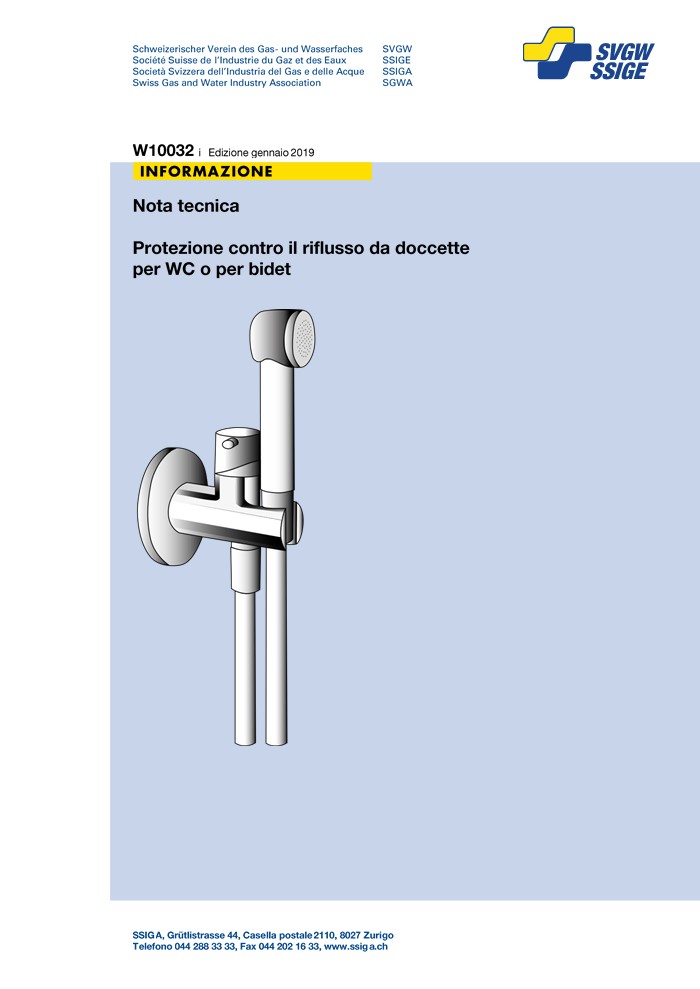 W10 032 i Protezione contro il riflusso da doccette per WC o per bidet