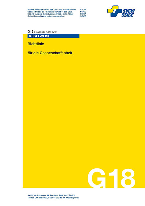 G18 d Richtlinie für die Gasbeschaffenheit (Print+PDF)