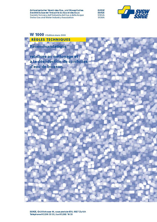 W1000 f Recommandation relatives au nettoyage et à la désinfection de conduites d'eau de boisson (2)