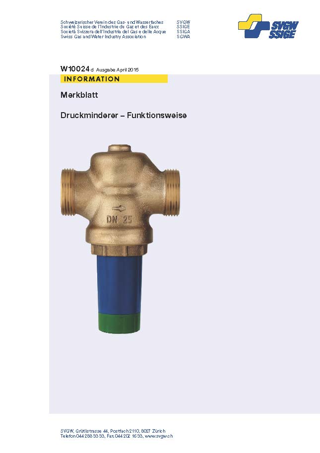 W10 024 d Merkblatt; Druckminderer - Funktionsweise